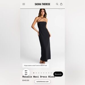 Sasha Therese Black Halter Maxi Dress